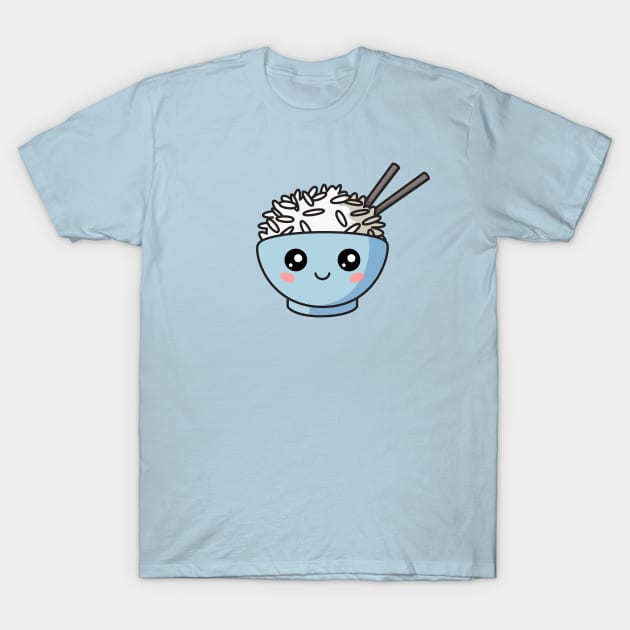 Cute Kawaii Rice Bowl T-Shirt by BoombasticArt